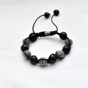 Black & Silver Braided Shamballa