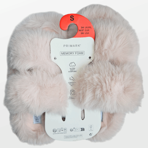 Memory Fur Double Strap Slippers Foam